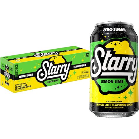 Amazon Com Starry Zero Sugar Lemon Lime Soda 12 Fl Oz Cans Pack Of 12 Grocery Gourmet Food