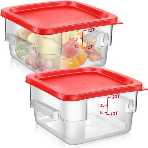 Amazon Com Suclain 2 Pieces Square Food Storage Containers
