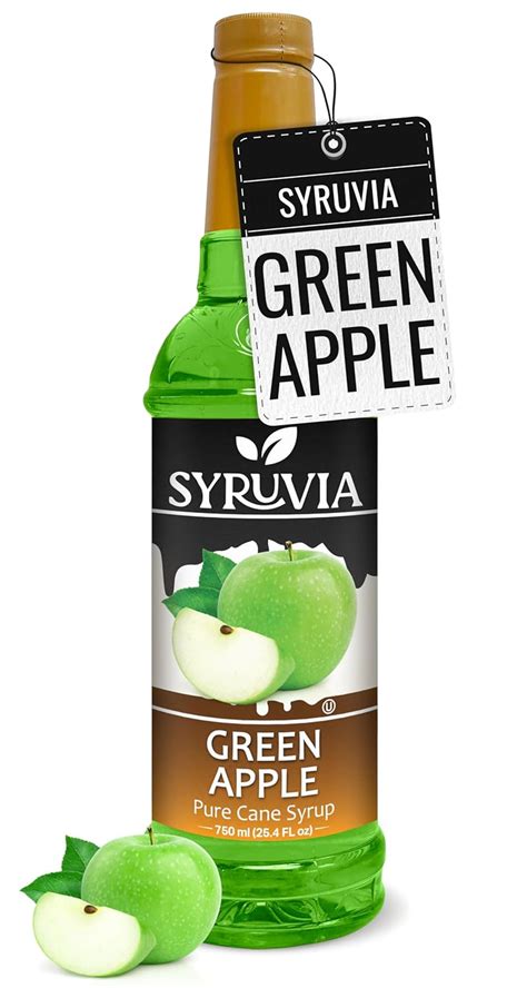 Amazon Com Syruvia Green Apple Syrup Flavored Syrup For Drinks Cocktails Lemonades Iced Teas And Desserts 25 4 Fl Oz Grocery Gourmet Food