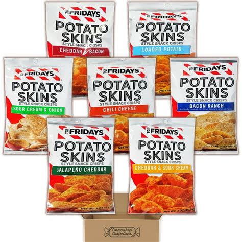 Amazon Com Tgi Friday S Potato Skins Snack Chips Sour Cream Onion 3 Ounce Bags Pack Of 6