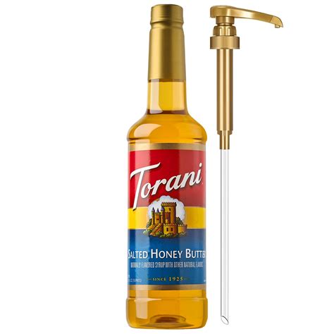 Amazon Com Torani Coffee Syrup Salted Honey Butter Syrup Flavoring For Drinks And Desserts Pump Included 25 4 Fl Oz Grocery Gourmet Food