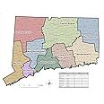 Amazon Com Wall Art Impact 24 X32 Map Of Connecticut With Counties And Towns Laminated Office Products