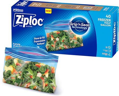 Amazon Com Ziploc Half Gallon Marinade Food Storage Bags For Meal Prep Grip N Seal Technology For Easier Grip Open And Close 24 Count Pack Of 3 72 Total Bags Packaging May Vary