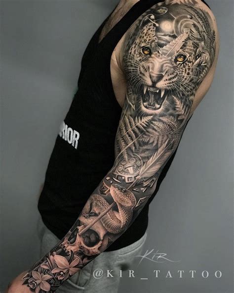 Amazon Jungle Sleeve Animal Sleeve Tattoo Leopard Tattoos Jaguar Tattoo