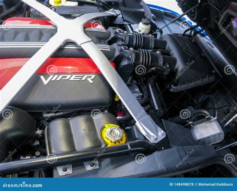 American Exotic Muscle Car Dodge Viper Srt10 Engine Editorial Stock American Exotic Muscle Car Dodge Viper Srt10 Engine Editorial Stock
