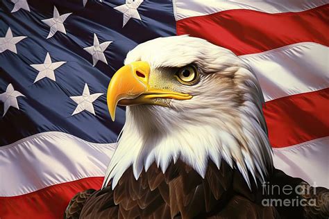 American Flag Eagle Painting