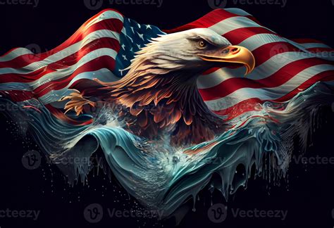 American Flag With Eagle