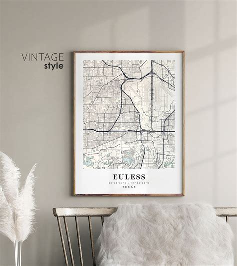 Amp 39 Euless Texas City Map Amp 39 Poster Picture Metal Print Paint By