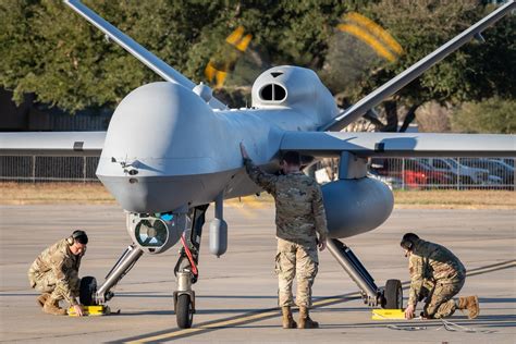 An Mq 1 Predator And Mq 9 Reaper Unmanned Aerial Vehicle Taxi To The An Mq 1 Predator And Mq 9 Reaper Unmanned Aerial Vehicle Taxi To The