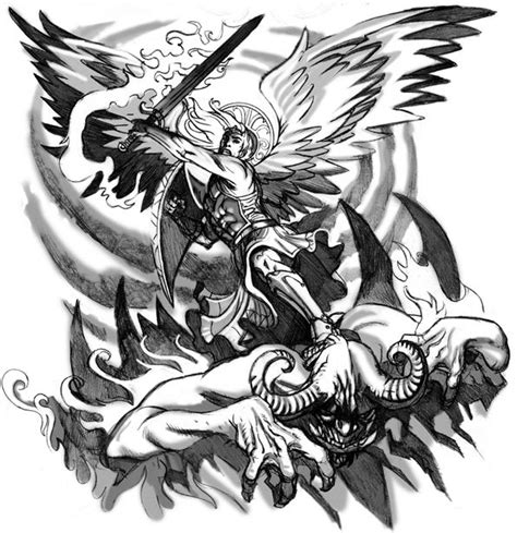 Angel Fighting Demon Tattoo Designs