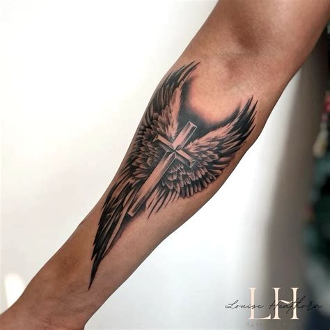 Angel Wings With Cross Tattoo Forearm Tattoo Ideas Angel Wings With Cross Tattoo Forearm Tattoo Ideas