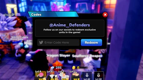 Anime Defenders Code