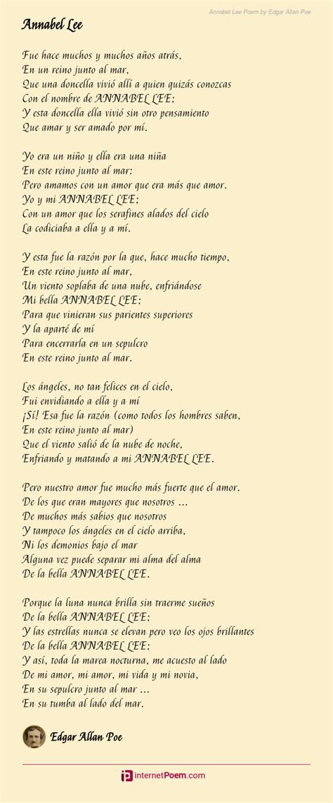 Annabel Lee Un Poema De Edgard Allan Poe La Voz Del L Piz Annabel Lee Un Poema De Edgard Allan Poe La Voz Del L Piz