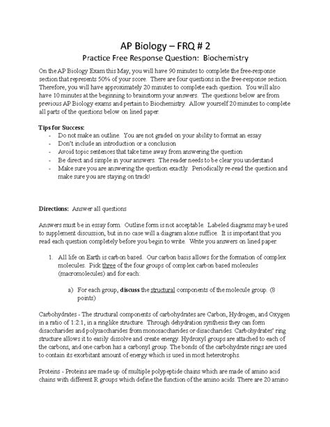 5 AP Biology FRQ Tips