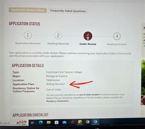 FSU Application Status Check