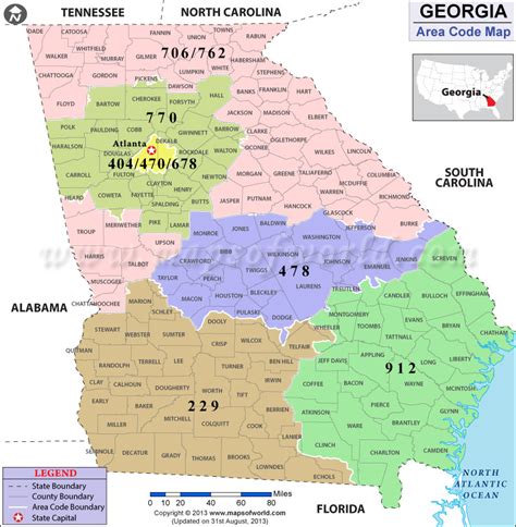 Area Codes In Georgia Usa