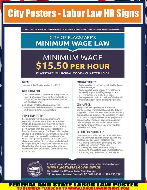 Arizona Flagstaff Minimum Wage City Poster Laborlawhrsigns Arizona Flagstaff Minimum Wage City Poster Laborlawhrsigns