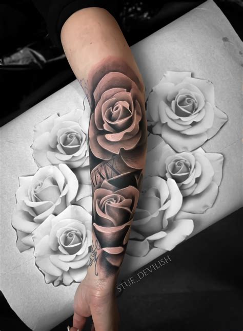 Arm Tattoos Of Roses Watercolor Tattoo Design