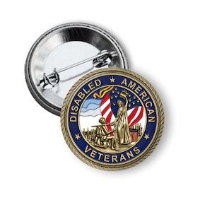 Armed Forces Symbols Disabled Veteran Emblem Pin Back Buttons