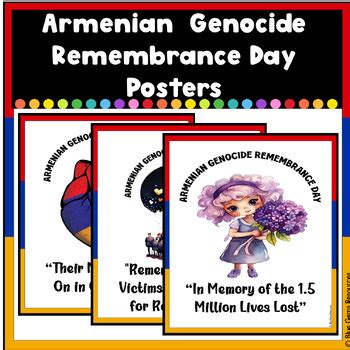 Armenian Genocide Remembrance Day Posters By Blue Gems Resources