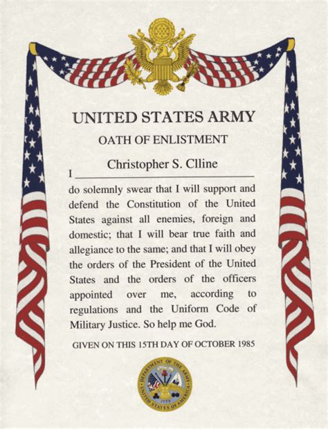 Army Oath Of Enlistment