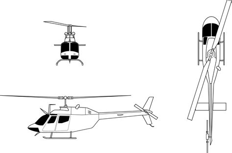 Artstation Bell Oh 58A Kiowa Orthographical Imag Line Art Black And