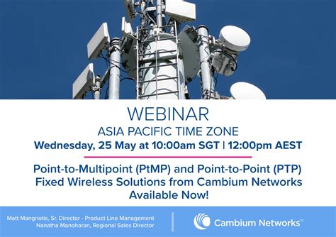 Asia Pacific Webinar Point To Multipoint Ptmp And Point To Point Ptp Fixed Wireless Solutions From Cambium Networks Available Now Broadband Service Provider Cambium Community