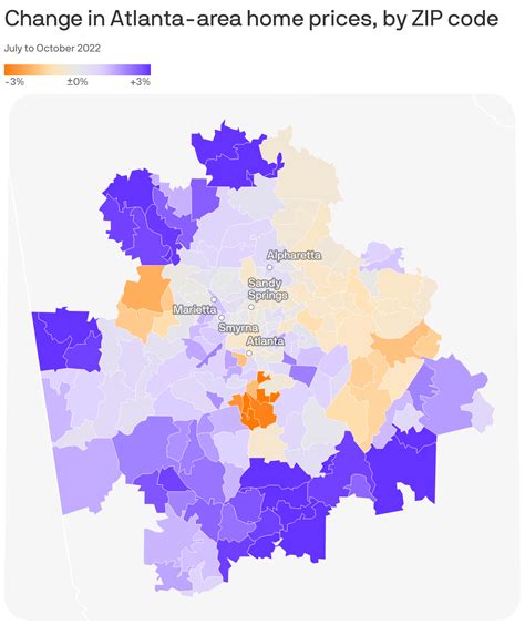 Atlanta Area Home Price Changes By Zip Codes Axios Atlanta