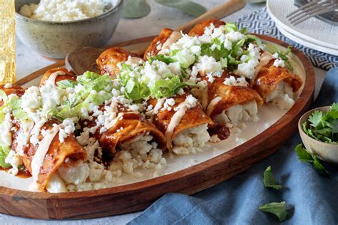 Authentic Chicken Enchiladas With Creamy Queso Fresco