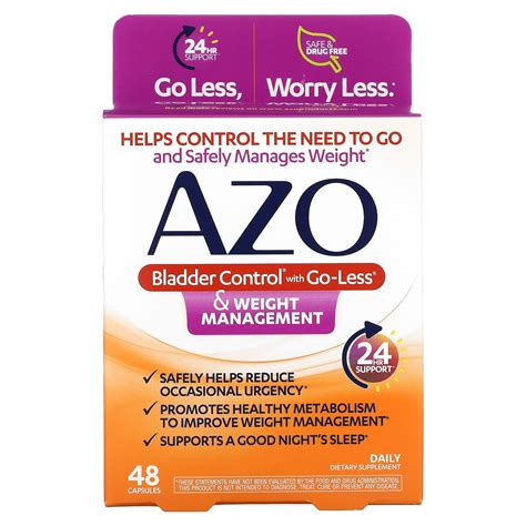 Azo Bladder Control With Go Less Weight Management 48 Capsules Azo Bladder Control With Go Less Weight Management 48 Capsules