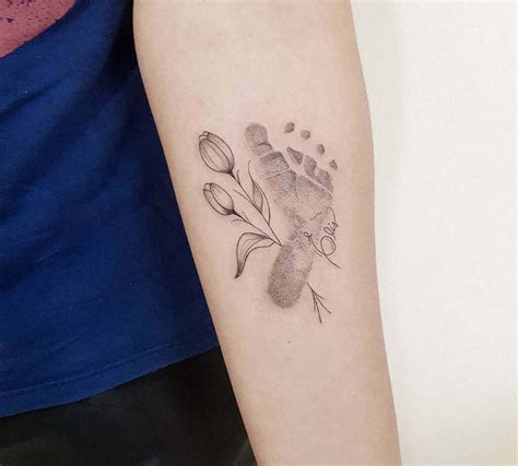Baby Foot Print Tattoo Tulips Temporary Tattoo Realistic Etsy Baby Foot Print Tattoo Tulips Temporary Tattoo Realistic Etsy