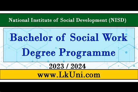 Bachelor Of Social Work Degree Programme 2023 2024 National