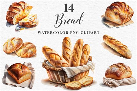Bakery Bread Clipart French Food Basket Illustration Png