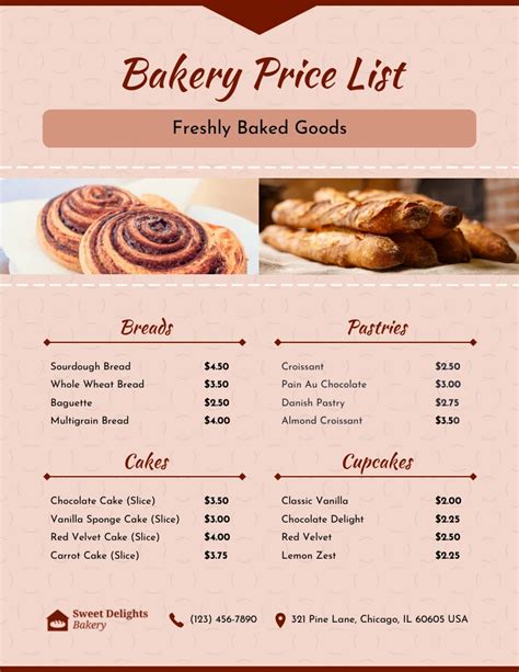Bakery Price List Template Artofit