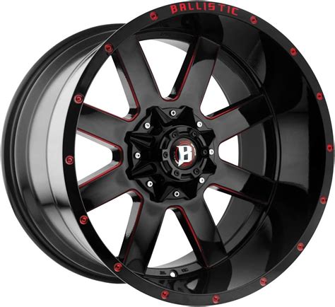Ballistic Black Red 959 Rage Wheels Ballistic Black Red 959 Rage Wheels