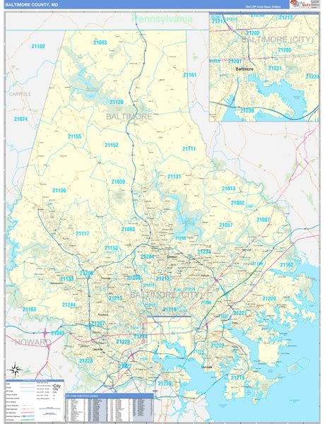 Baltimore County Md Zip Code Wall Map Basic Style By Marketmaps Mapsales Baltimore County Md Zip Code Wall Map Basic Style By Marketmaps Mapsales
