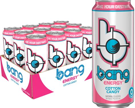 Bang Cotton Candy Energy Drink 16 Oz 12 Pack Cans Walmart Com