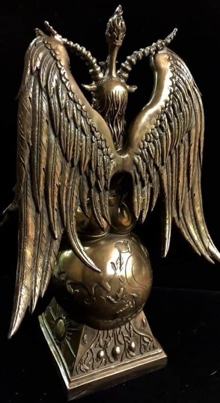 Baphomet Statue Cold Cast Bronze Celtic Jackalope