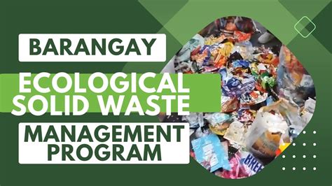 Barangay Ecological Solid Waste Management Program Youtube