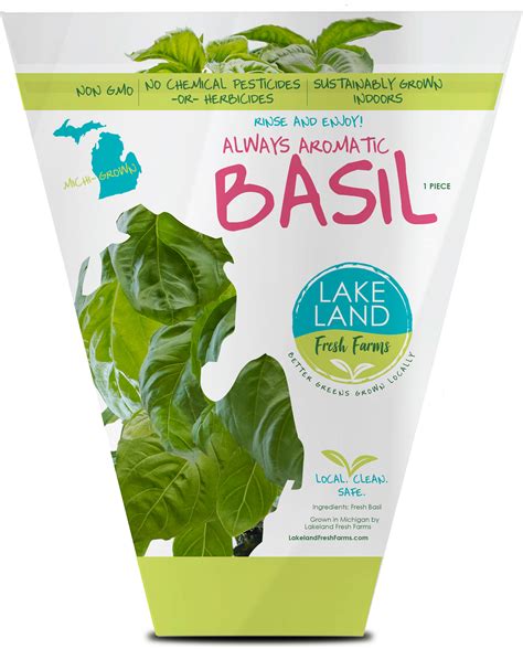Basil Vented Poly Bag 4Ct 16Oz Lakeland Fresh Farms Basil Vented Poly Bag 4Ct 16Oz Lakeland Fresh Farms