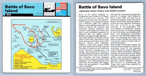 Battle Of Savo Island 1942 War At Sea Ww2 Edito Service Sa 1977 Card Battle Of Savo Island 1942 War At Sea Ww2 Edito Service Sa 1977 Card