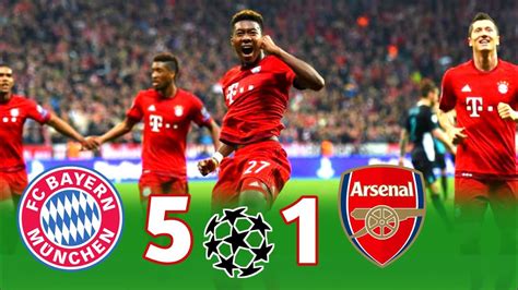 Bayern Munich Vs Arsenal 5 1 Champions League 2015 2016 Extended