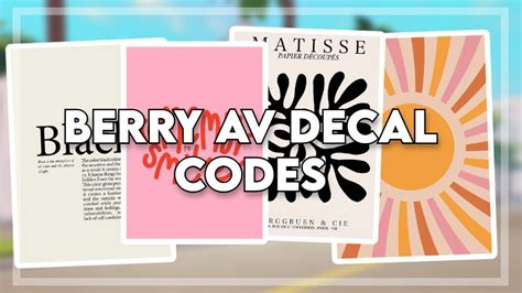 Berry Avenue Codes