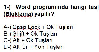 Bili Im Teknolojileri Word Testi 1 Bay Kodlama Bili Im Teknolojileri Word Testi 1 Bay Kodlama