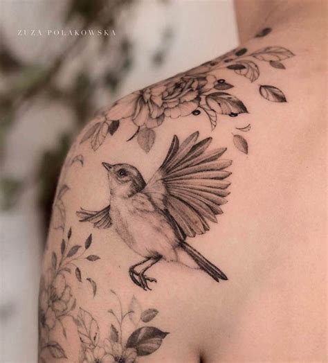 Bird Tattoos On Front Shoulder
