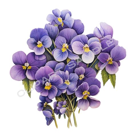 Birth Month February Watercolor Violets And Primroses Flowers Clipart Birth Month February Watercolor Violets And Primroses Flowers Clipart