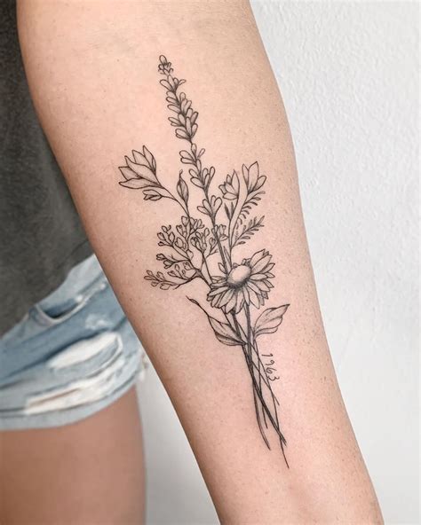 Birth Month Flower Bouquet Tattoo Tattoo Style Trends