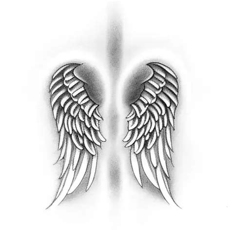 Black And Grey Angel Wings With The Letter B Memorial Tattoo Blackink Ai