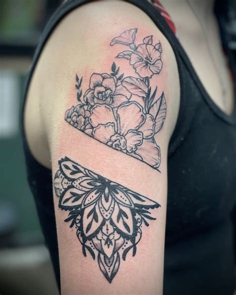 Black And Grey Floral Tattoos For Women A Collection Of Ideas