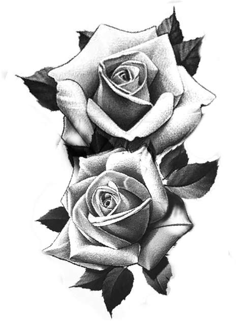 Black And Grey Rose Tattoo Design